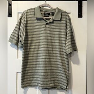 Marc Edwards Classic Olive Striped Swift Dry Polo Shirt Men’s Size XL